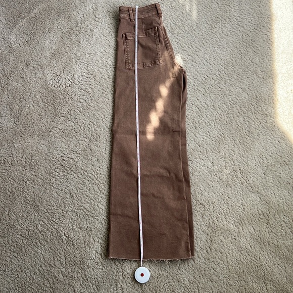 Zara Women’s Brown High Waisted Marine Jeans - 2 - Picture 6 of 7